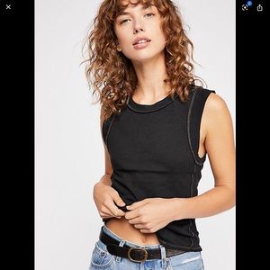 Free People black muscle tank top